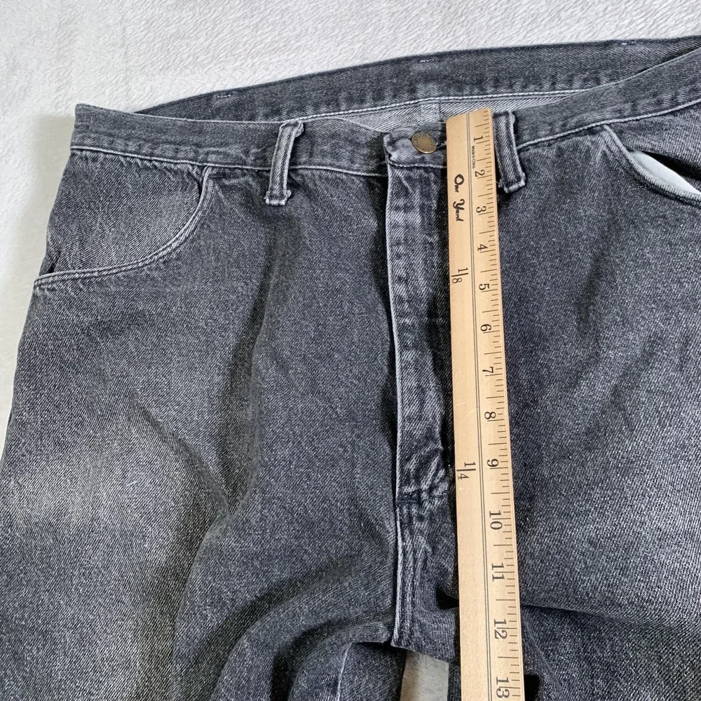 Vintage Rustler Jeans Mens‎ 38X32 Black Gray Denim Relaxed Fit Made USA 90s